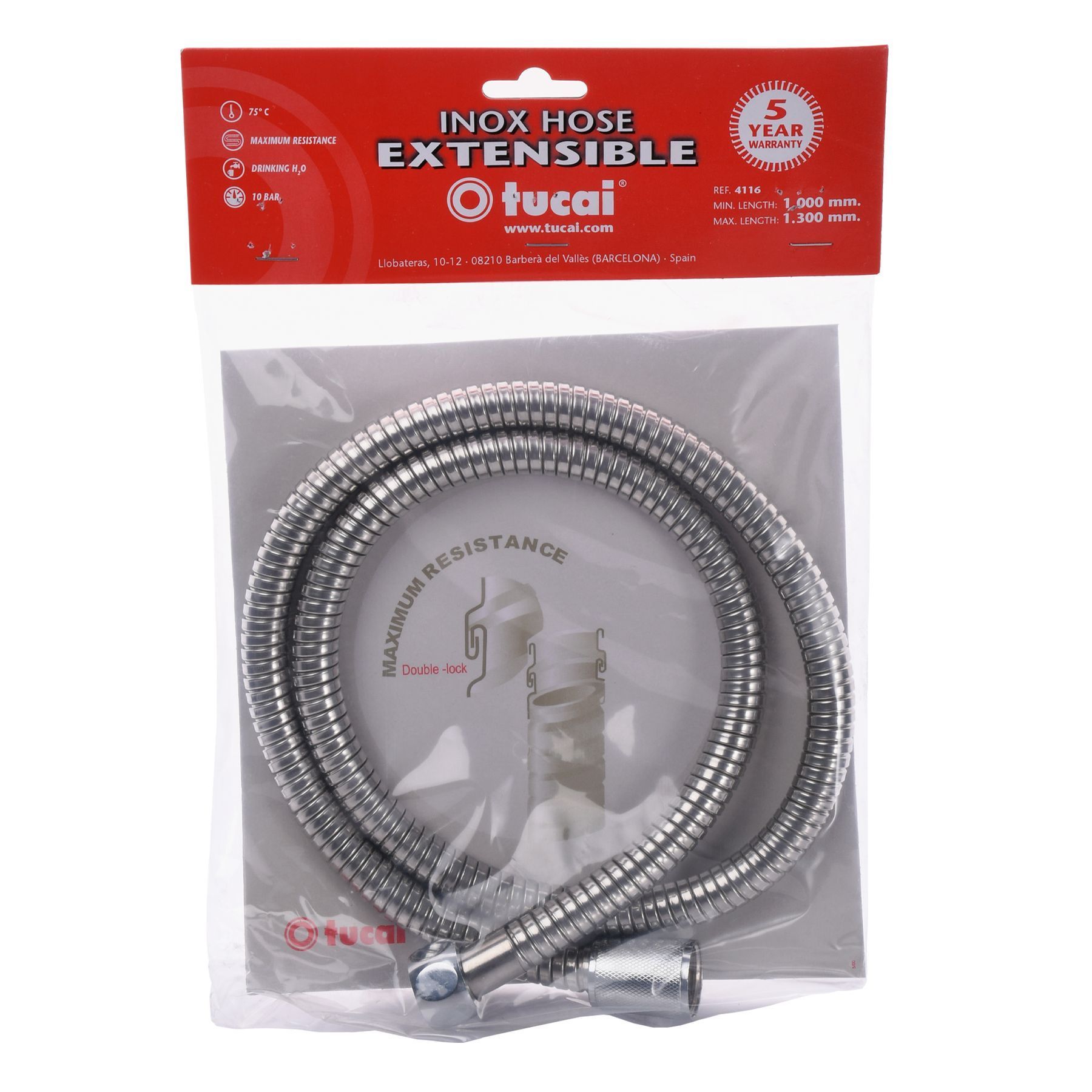 Шланг душовий TUCAI Stainless Steel 100-130см (4116) - Image 1