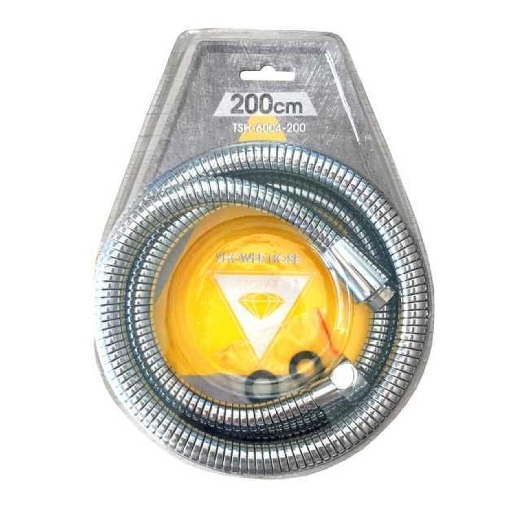 Шланг для душу TOPAZ TSH-6004-200 хром 200см посилений рухома гайка, Blister - Image 1