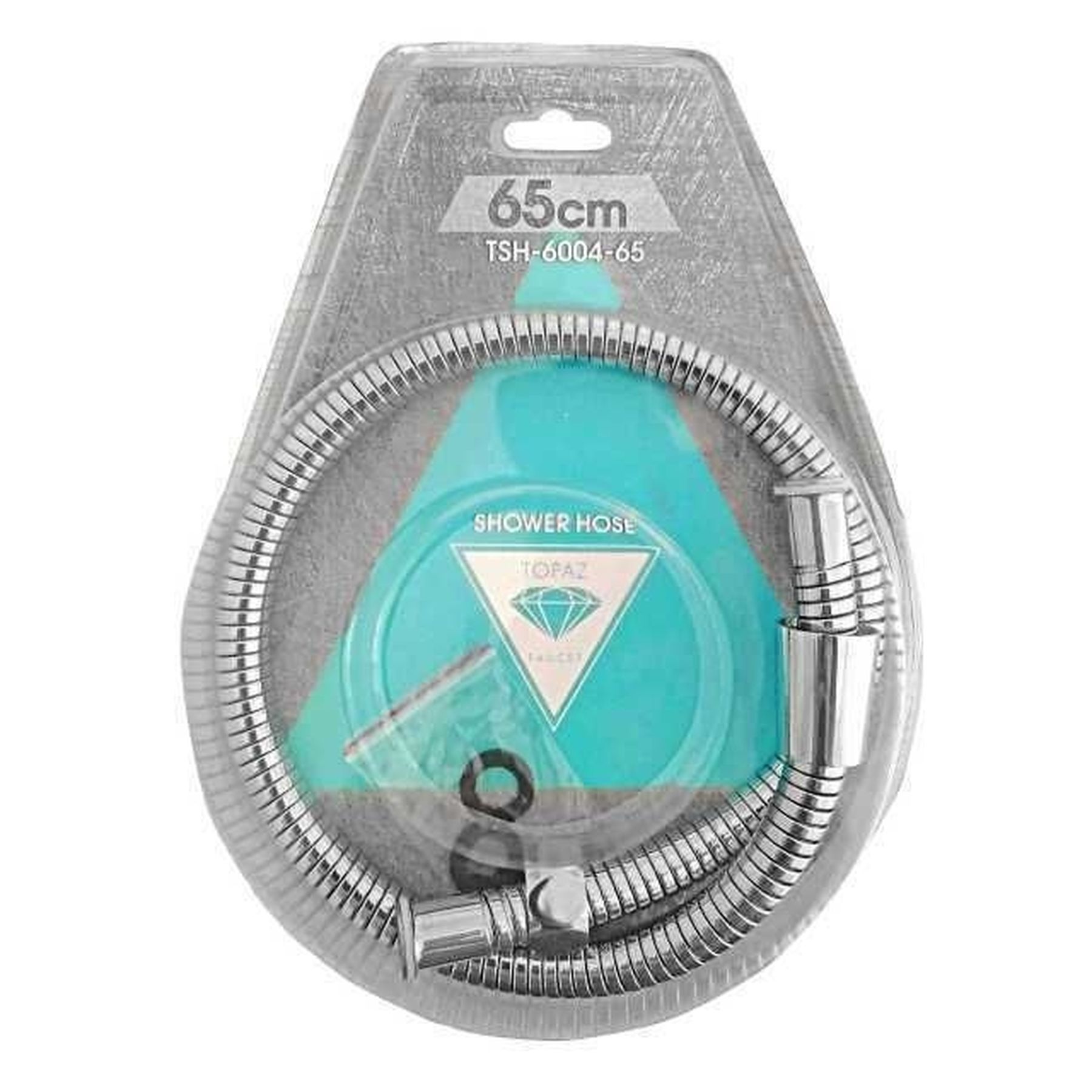 Шланг для душу TOPAZ TSH-6004-65 хром 65см посилений, Blister - Image 1