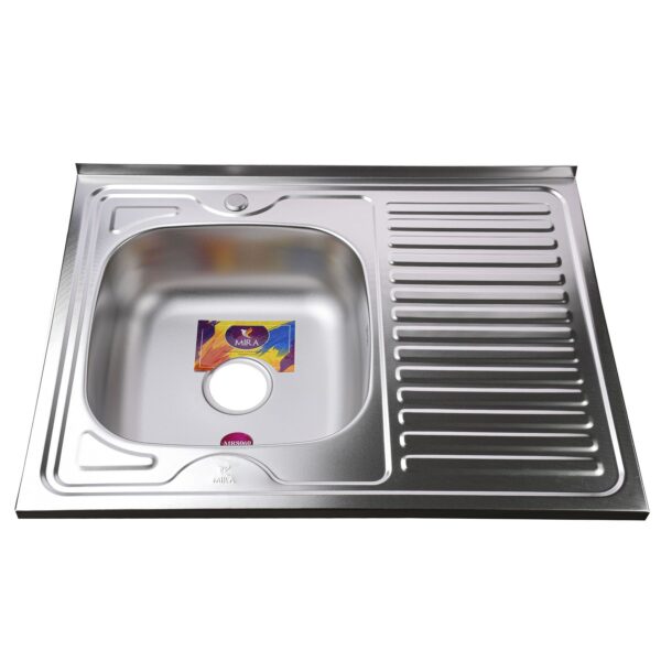 Мийка кухонна накладна прямокутна 800х600х180 Decor Left MR 8060 L D Mira
