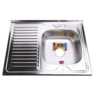 Мийка кухонна накладна прямокутна 800х600х180 Satin Right MR 8060 R E Mira