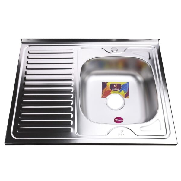 Мийка кухонна накладна прямокутна 800х600х180 Satin Right MR 8060 R E Mira