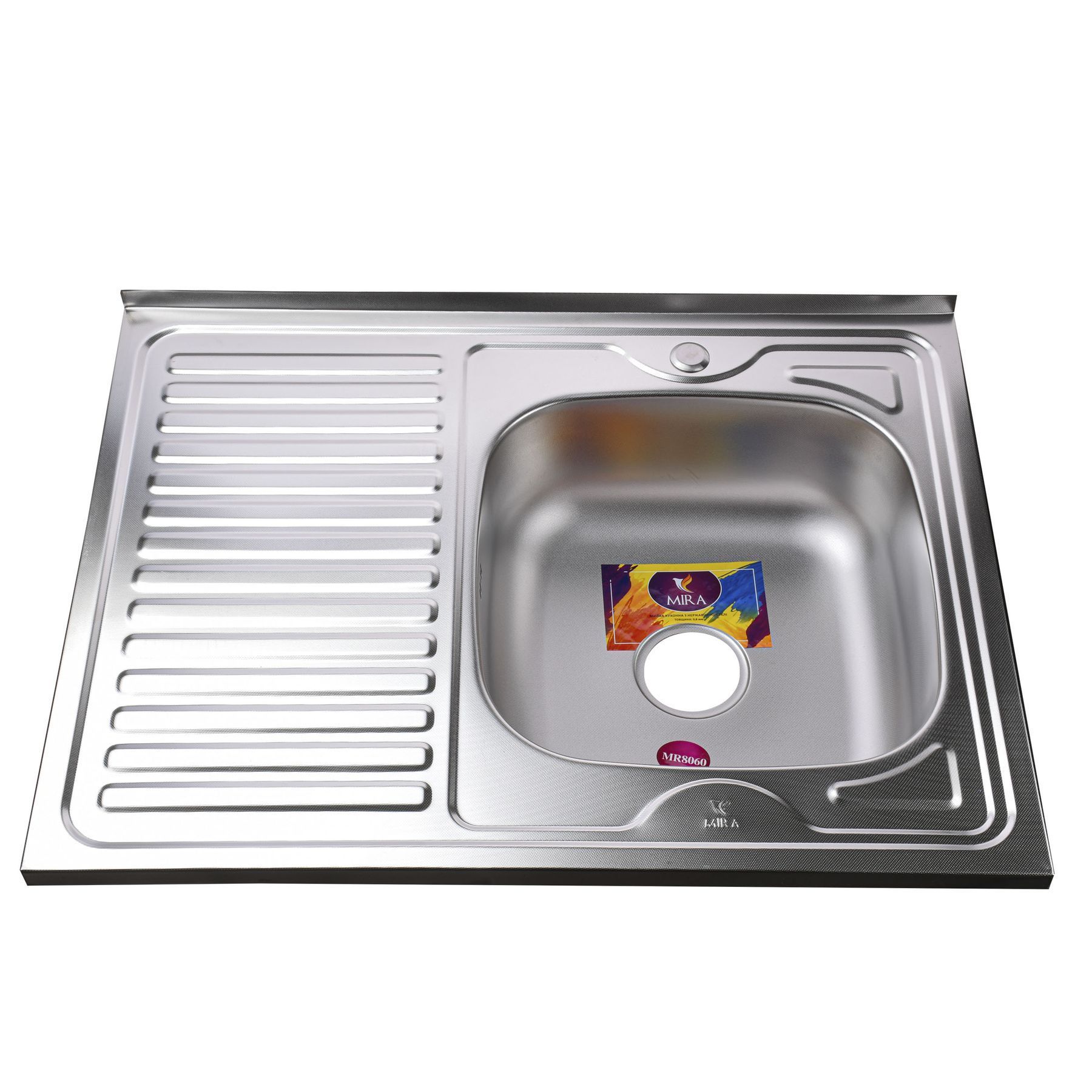Мийка кухонна накладна прямокутна 800х600х180 Decor Right MR 8060 R D Mira - Image 1