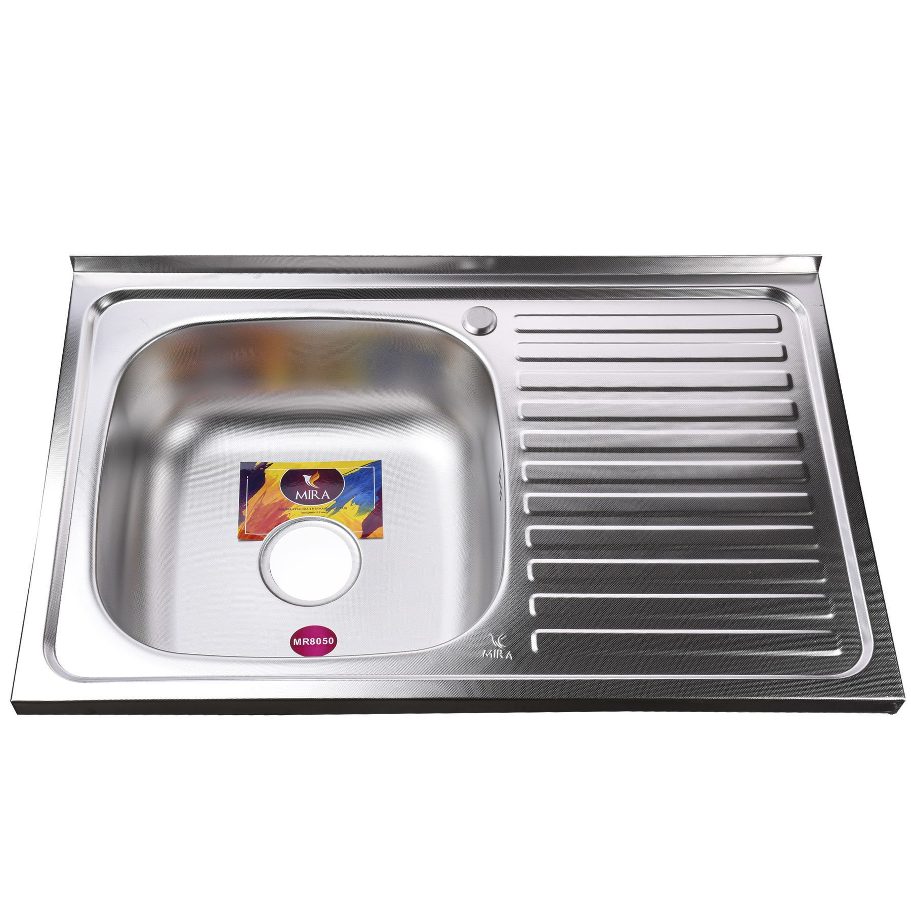 Мийка кухонна накладна прямокутна 800х500х180 Decor Left MR 8050 L D Mira - Image 1