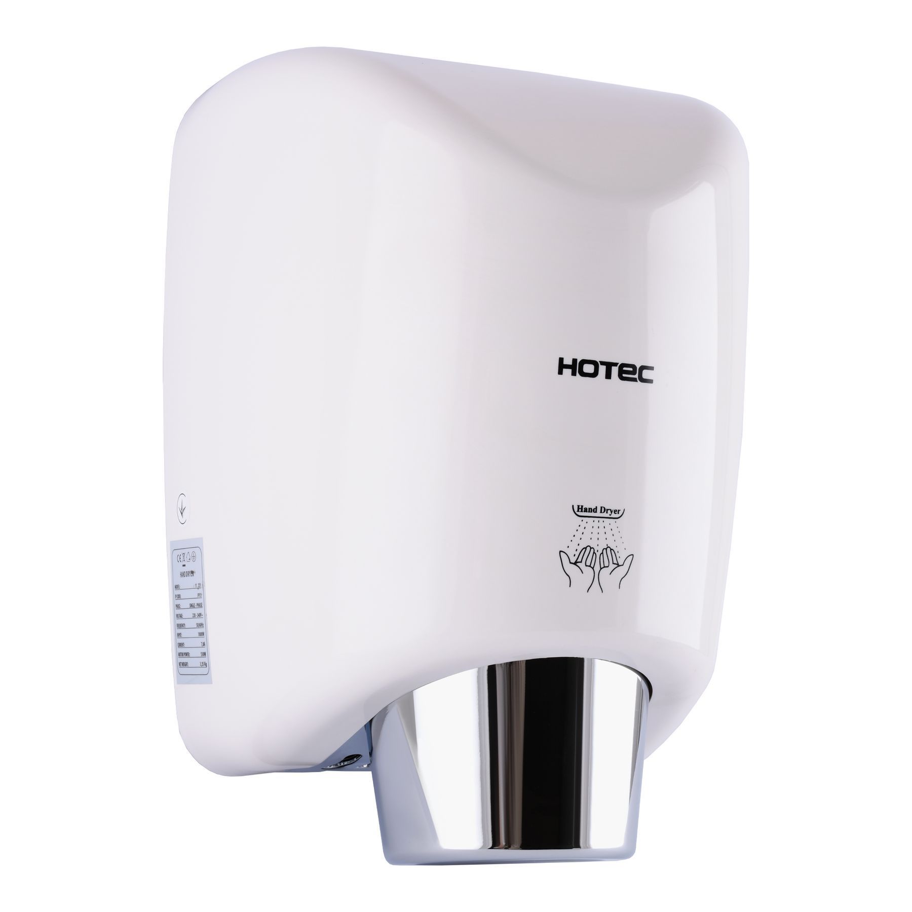 Сушарка для рук HOTEC 11.251 ABS White - Image 1