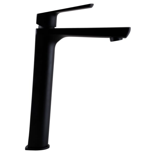 Змішувач для умивальника TOPAZ LEXI TL 21203-H57-BL високий,Чорний мат.,шланги TAQ-M1055,D25