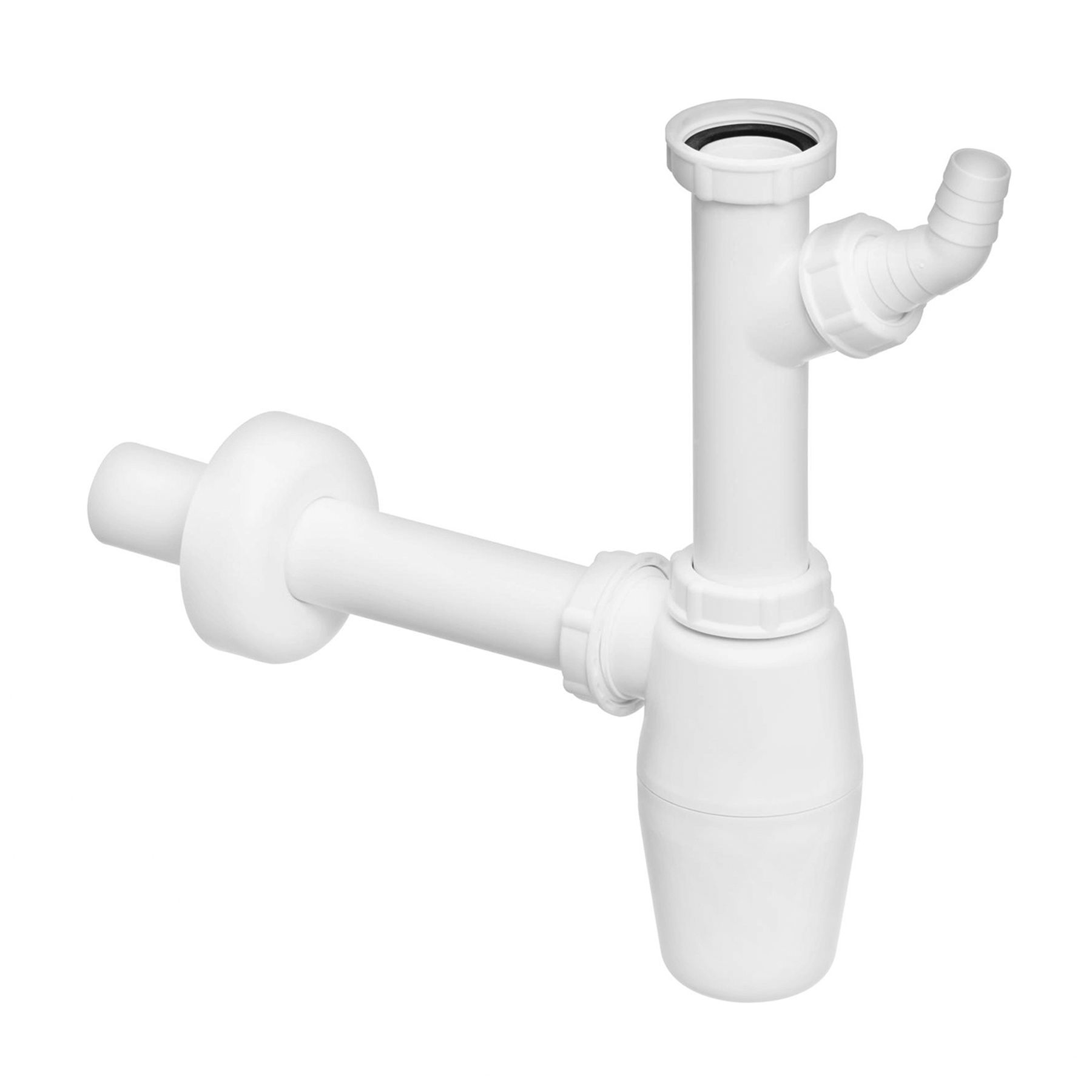 Сифон для раковини VIEGA 1 1/4″х1 1/4″ з відводом, пластик білий бутил. 326319 - Image 1