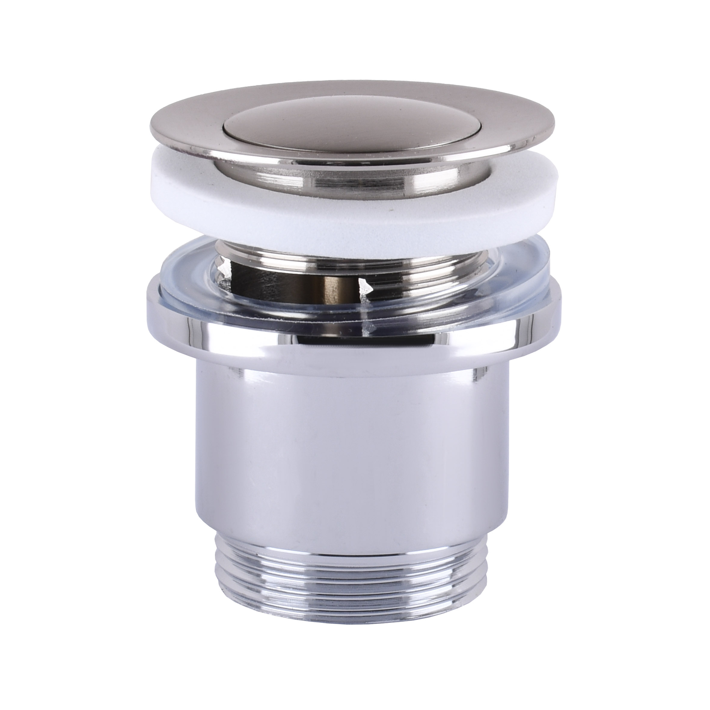 Донний клапан Globus Lux HG-041S-S- BR (Click-clack) Стального кольору - Image 1