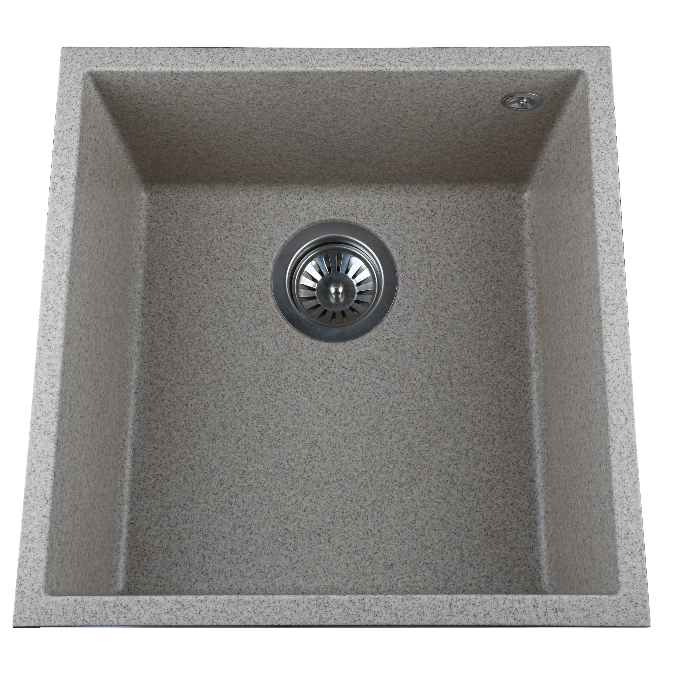 Гранітна мийка Globus Lux AMMER пiдстiльна, мигдаль 440 х 440 мм - Image 1