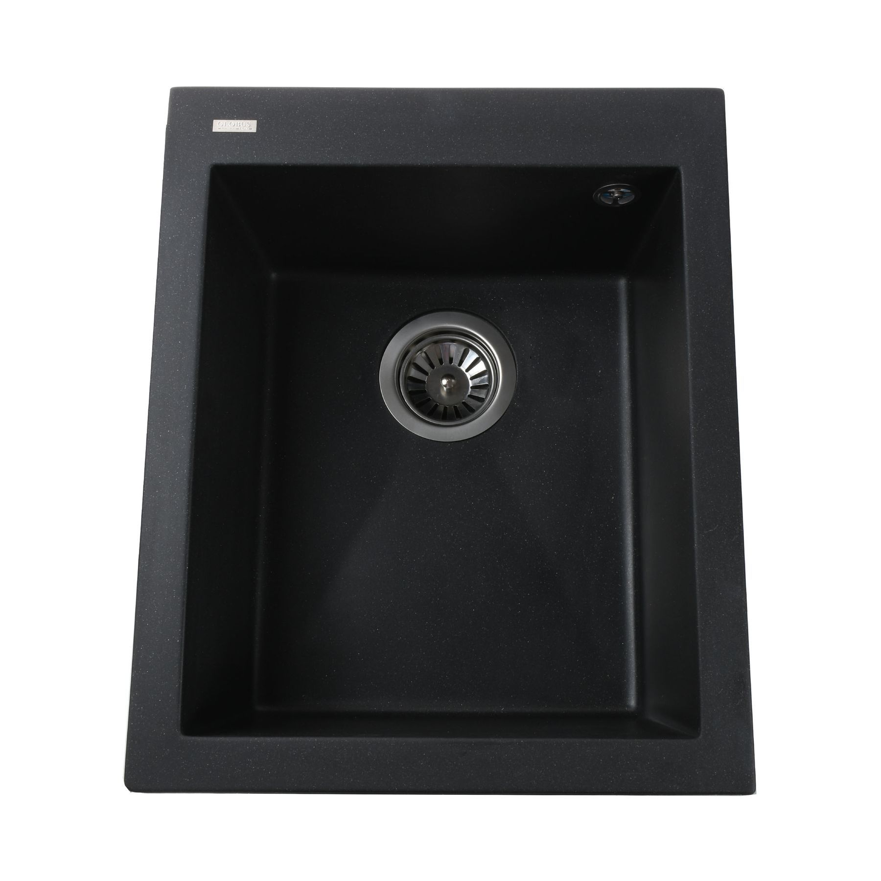 Гранітна мийка Globus Lux LAMA чорний металік 410х500мм-А0001 - Image 1