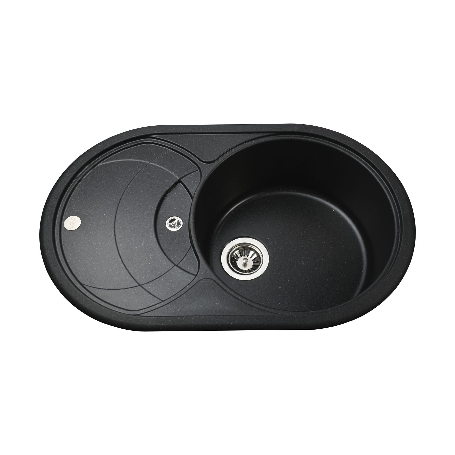 Гранітна мийка Globus Lux LUISE чорний металік 780х500мм-А0001 - Image 1