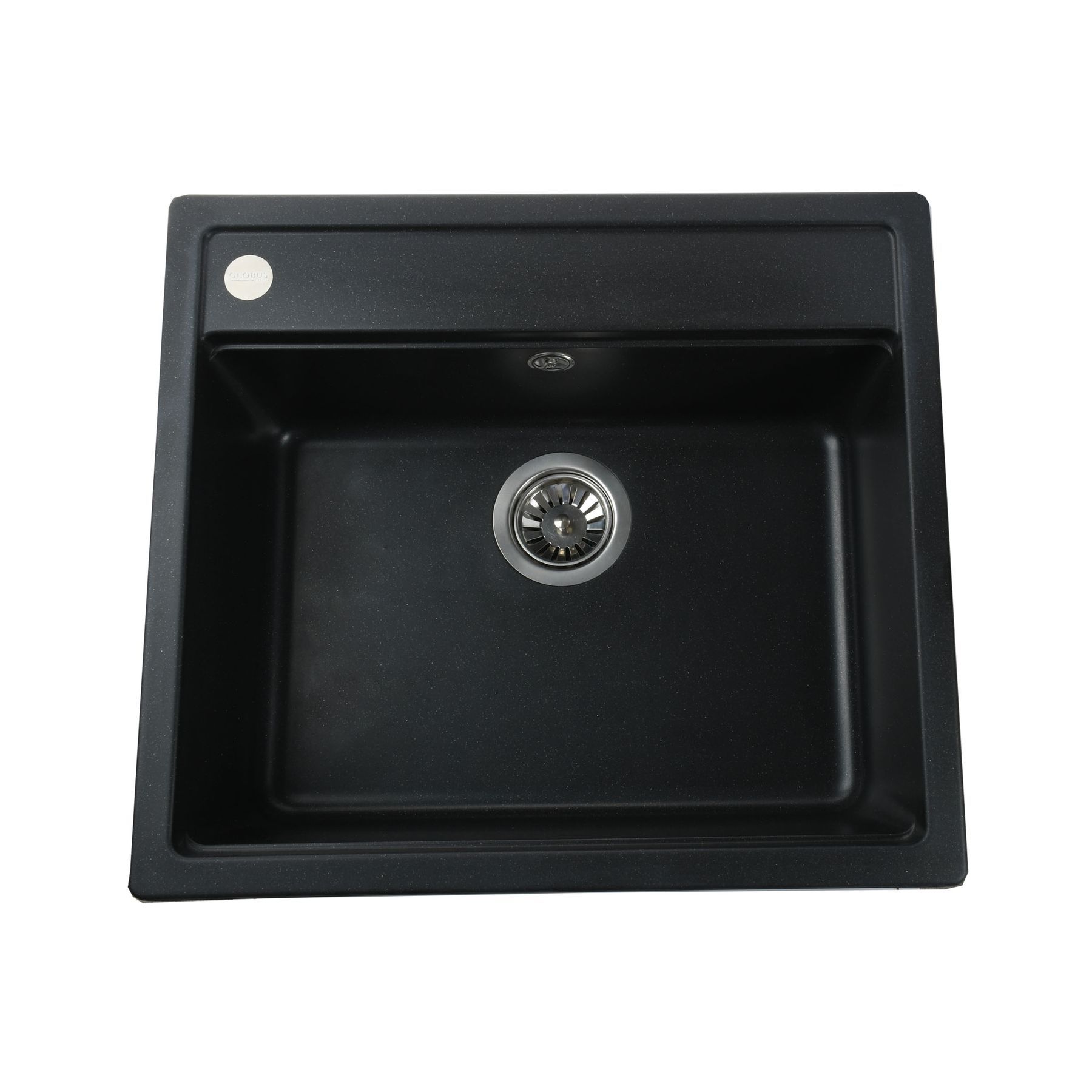 Гранітна мийка Globus Lux VOLTA  чорний металік 570х510мм-А0001 - Image 1