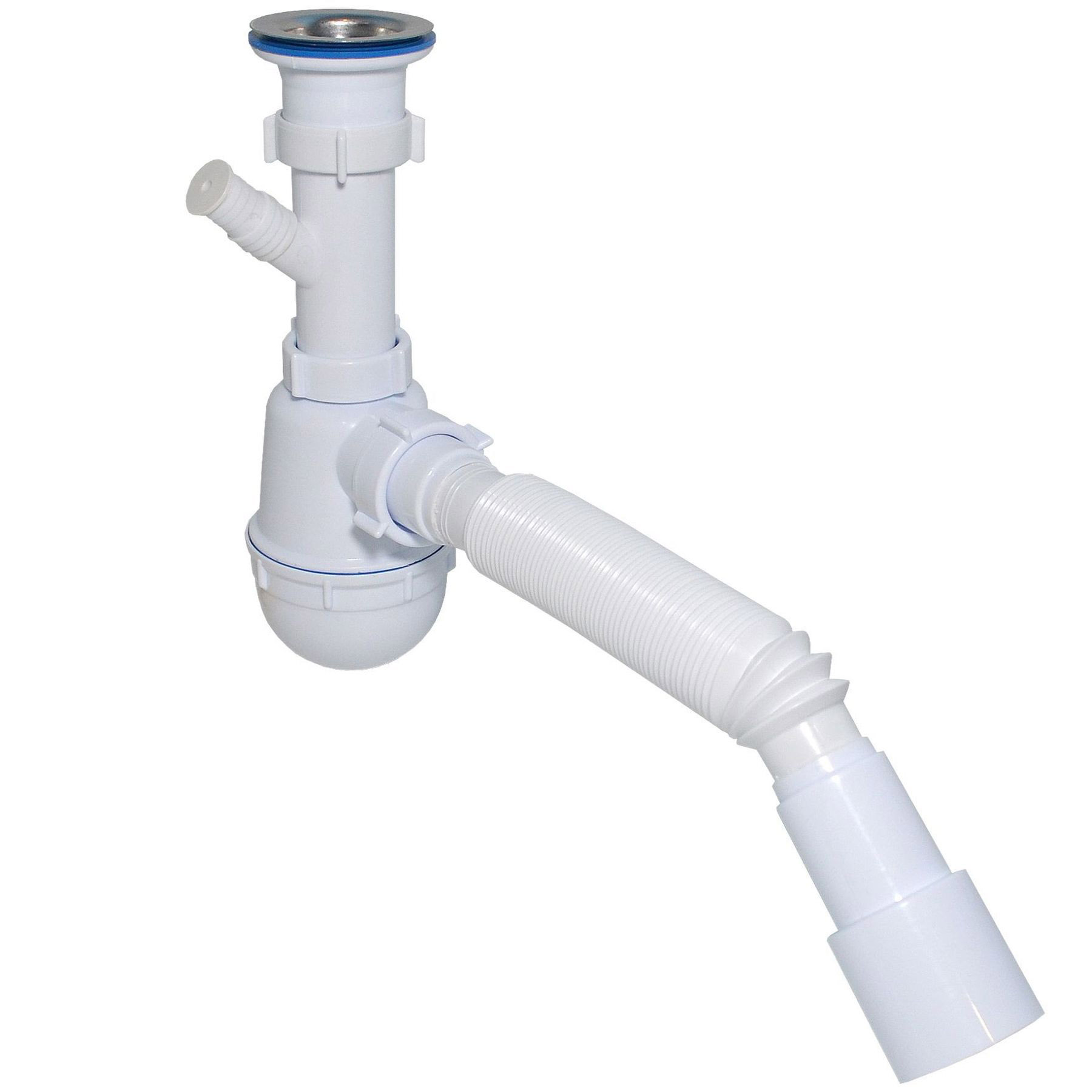 Сифон Waterstal А-40059 для мийки 1 1/2″ з відводом під пральну машину - Image 1