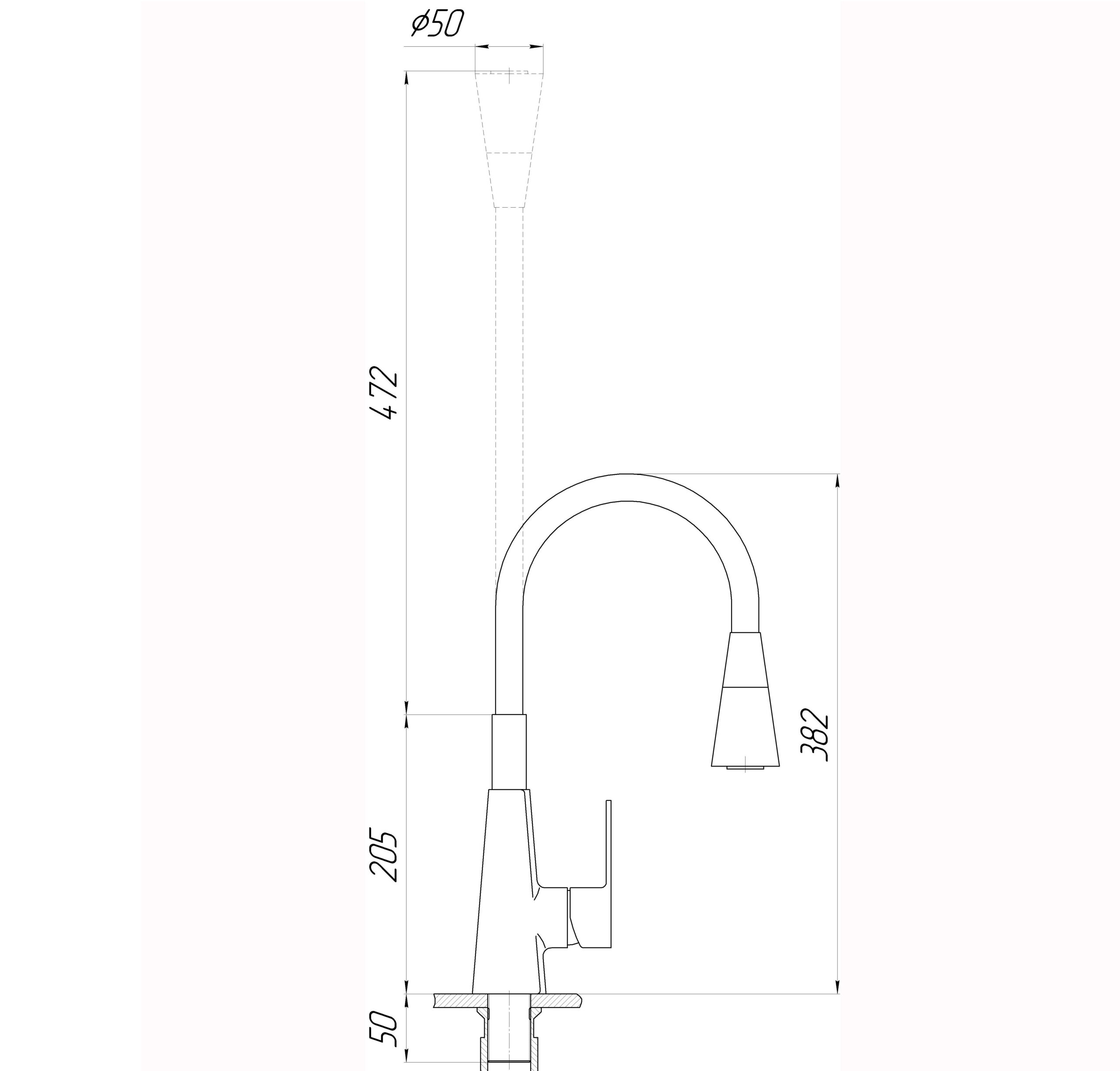 Змішувач для кухні DOMINO Dionis DDD-203SM-BR-B01 - Image 2