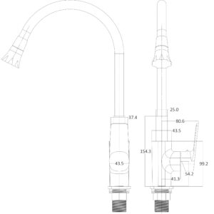 Змішувач для кухні Globus Lux BONN GLB-0203SA-B01 - Image 2
