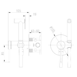 Змішувач гігієнічний TOPAZ LOFT TLF 32106-H39-C - Image 2