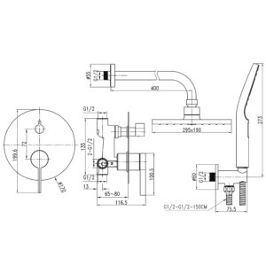 Душова система вбудована TOPAZ MODERNO TMD-33205-H78A - Image 3