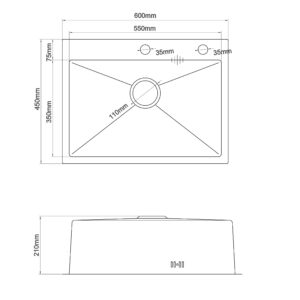 Мийка кухонна 3mm 600х450 Графіт 6045HG Mira - Image 4