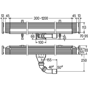 Корпус для душового лотка Advantix Vario (плоский h-70 мм) 30-120 см 736736 - Image 2