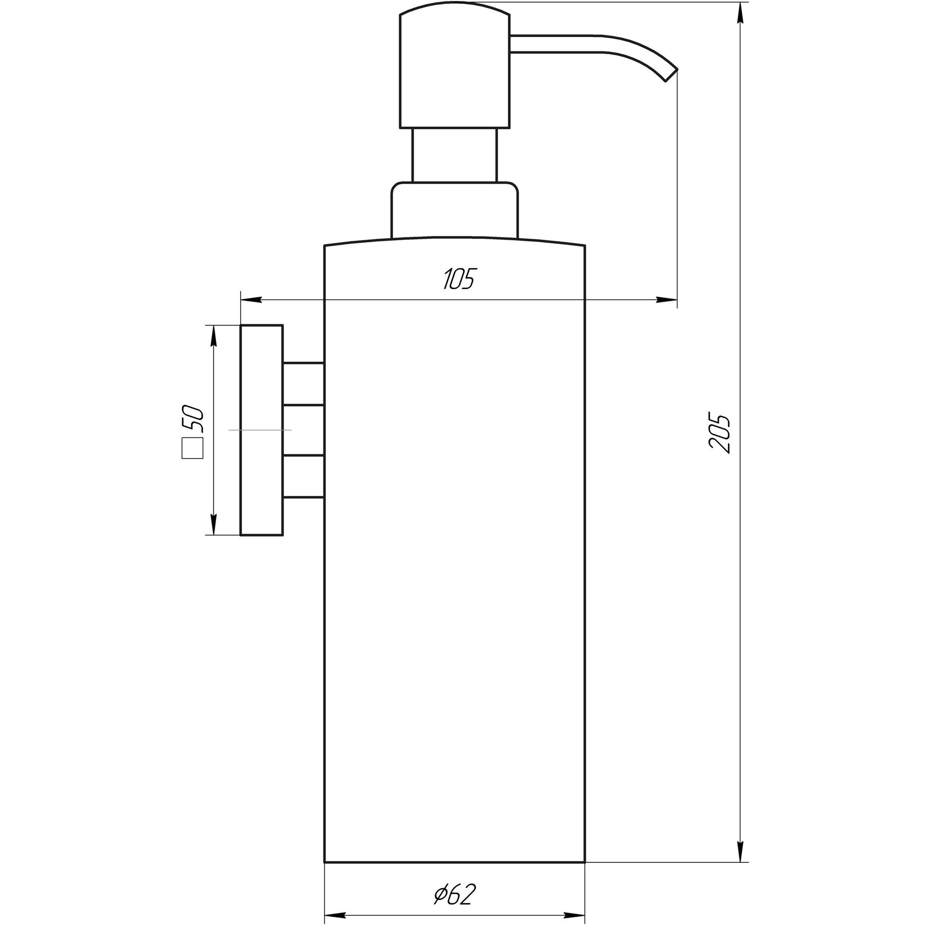 Дозатор рідкого мила Globus Lux SQ 9432 SUS304 - Image 2