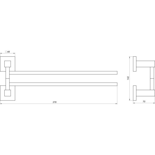 Тримач рушників Globus Lux SQ 9431-2 SUS304