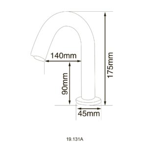Кран сенсорний для умив-ка HOTEC 19.131A-DC/AC (220V/6V),висота 175мм,з трансформатором,латунь Cold - Image 2