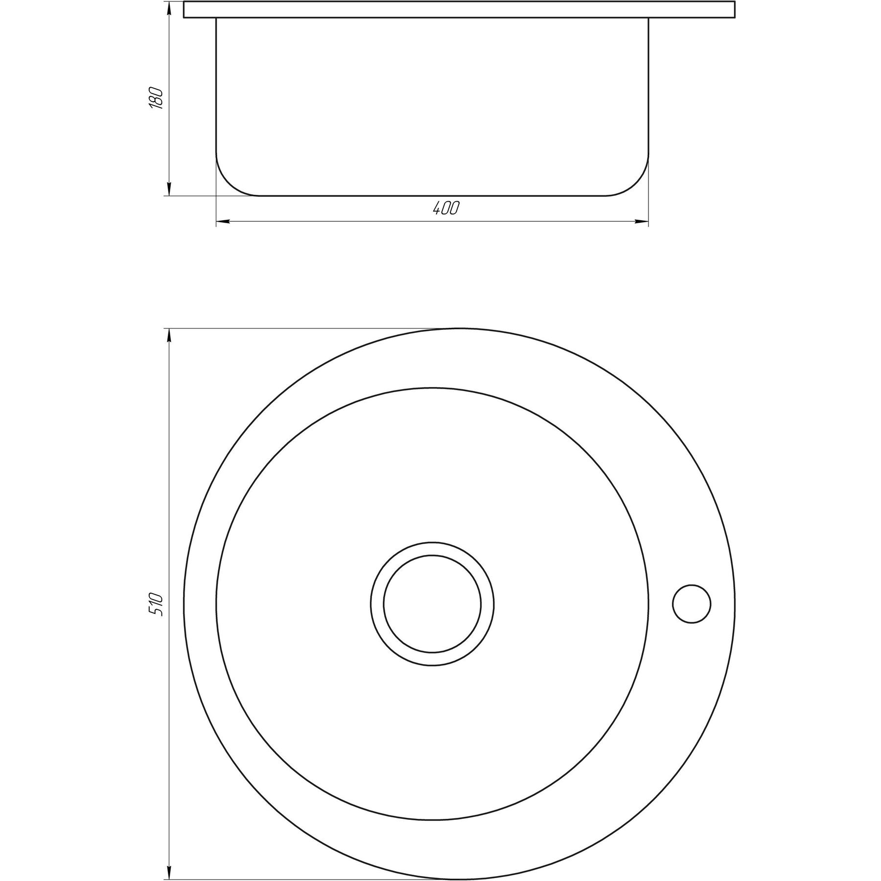 Мийка кухонна врiзна кругла 510х180 Matt MR 510 M Mira - Image 2