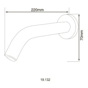 Кран сенсорний для умивальника HOTEC 19.132-DC/AC (220V/6V) зі стіни 220мм,з трансформатором,SUS304, Cold - Image 2