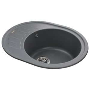 Гранітна мийка Globus Lux ARNO сірий металік 620х500мм-А0003 - Image 2