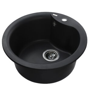 Гранітна мийка Globus Lux ORTA чорний 485мм-А0002 - Image 2