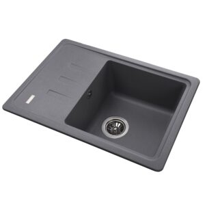 Гранітна мийка Globus Lux MONO сірий металік 620х435мм-А0003 - Image 2