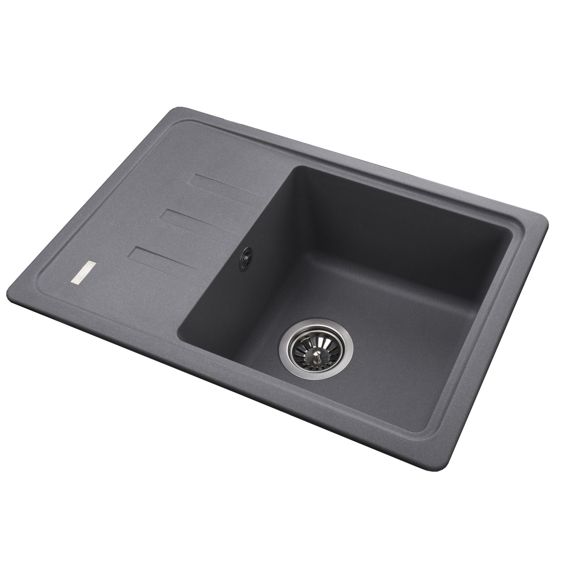 Гранітна мийка Globus Lux MONO сірий металік 620х435мм-А0003 - Image 2