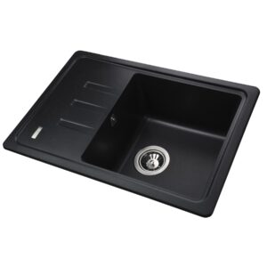 Гранітна мийка Globus Lux MONO чорний металік 620х435мм-А0001 - Image 2