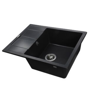 Гранітна мийка Globus Lux ONE чорний металік 650х500мм-А0001 - Image 2