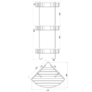 Поличка потрійна кутова TOPAZ 4134 - Image 2