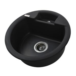Гранітна мийка Globus Lux  GURON чорний металік 480мм-А0001 - Image 2