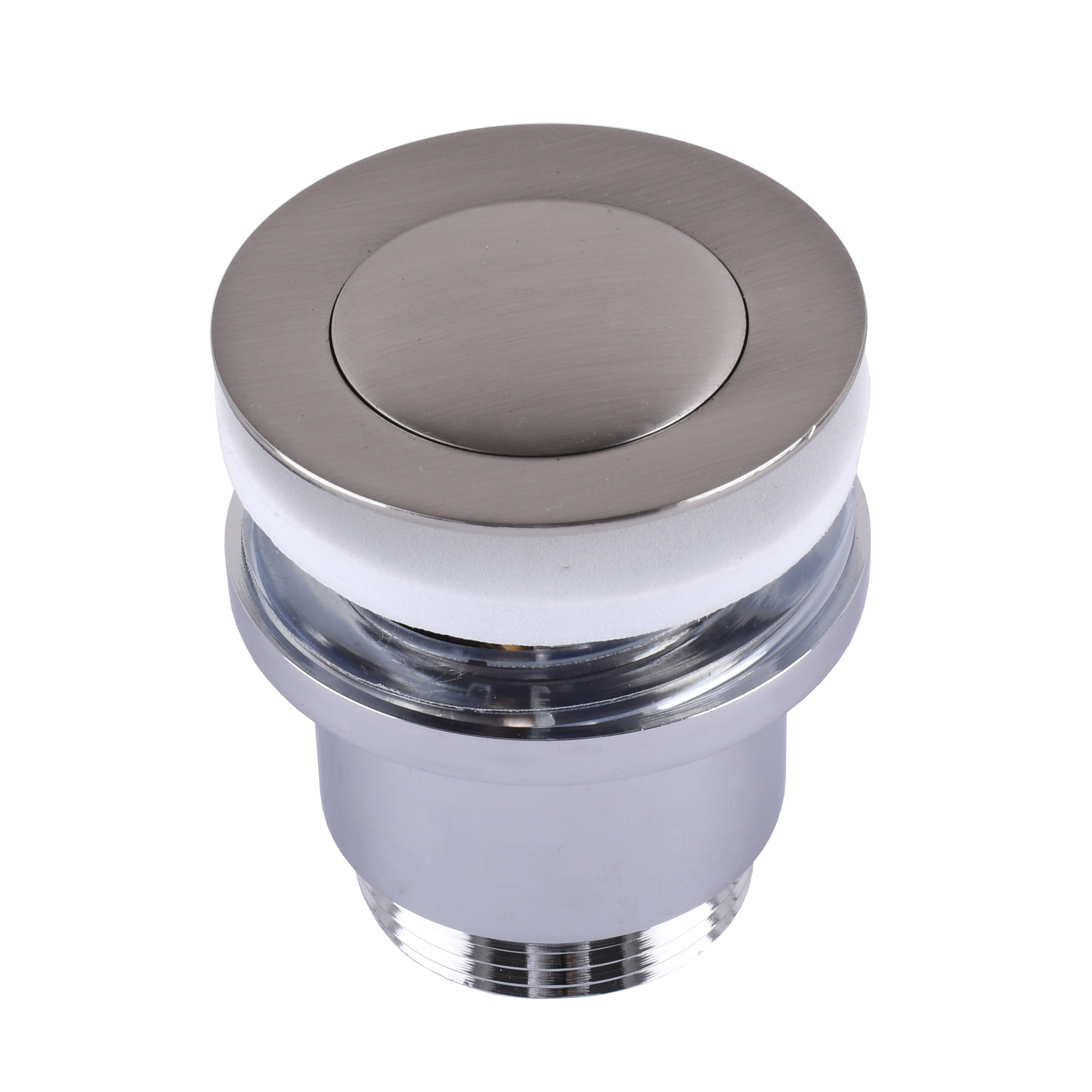 Донний клапан Globus Lux HG-041S-S- BR (Click-clack) Стального кольору - Image 2
