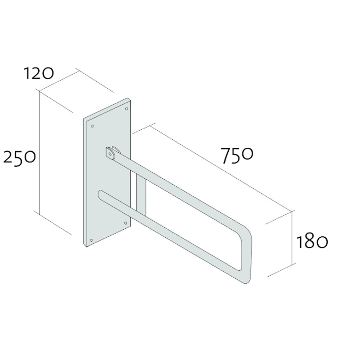 Поручень настінний рухомий 750 - Image 2