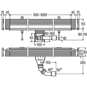 Корпус для душового лотка Advantix Vario  h-90 мм, 30-120 см VIEGA 736552 - Image 2