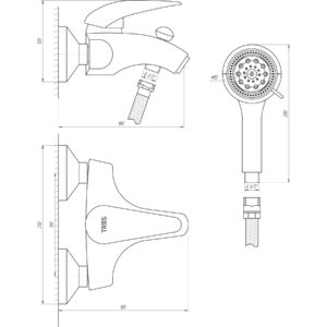 Змішувач для ванни TRES STYL 143574 з душовим комплектом - Image 2