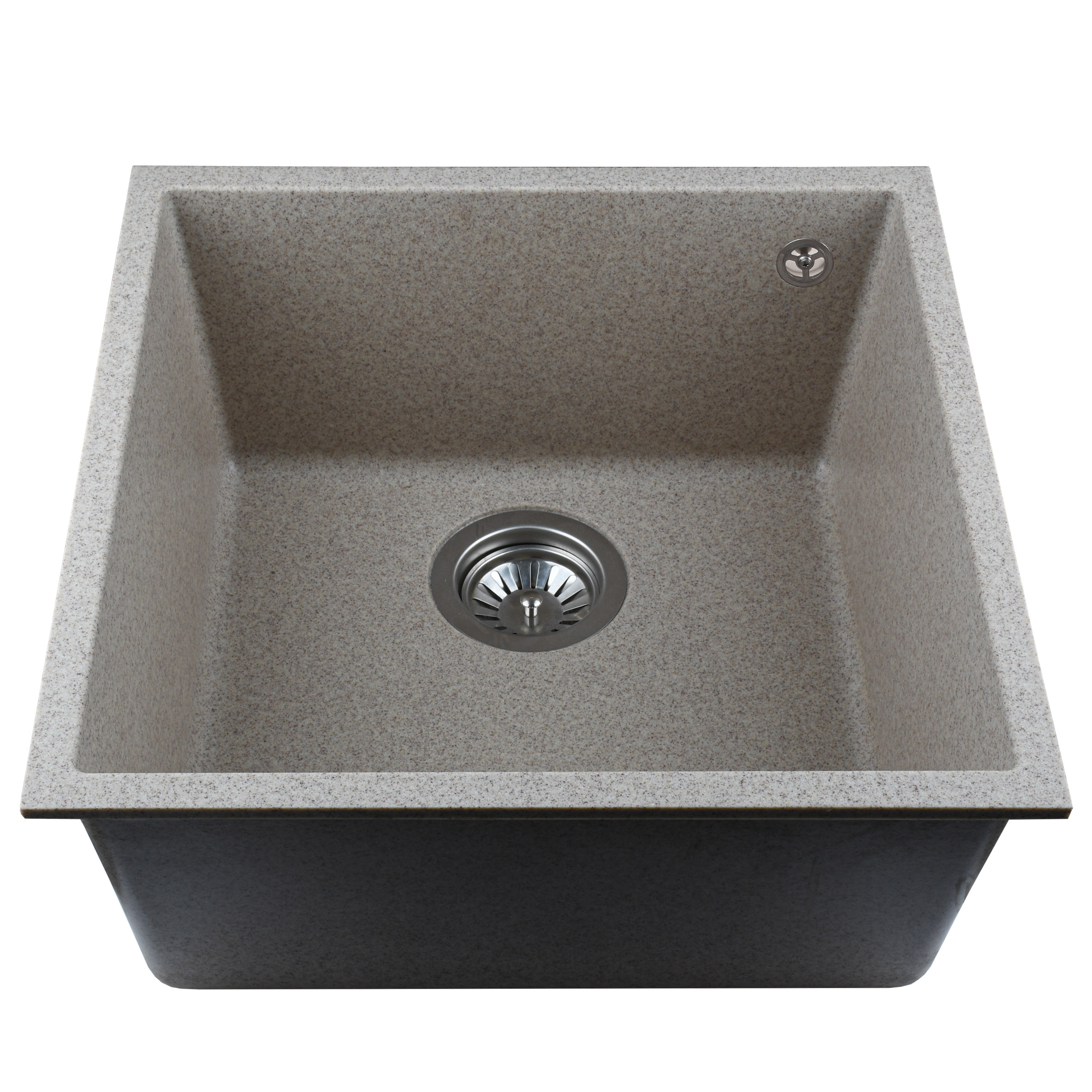 Гранітна мийка Globus Lux AMMER пiдстiльна, мигдаль 440 х 440 мм - Image 2