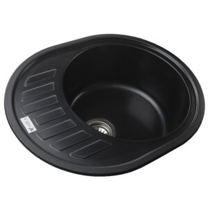 Гранітна мийка Mira ARNICA чорний 620 х 500 мм - Image 2