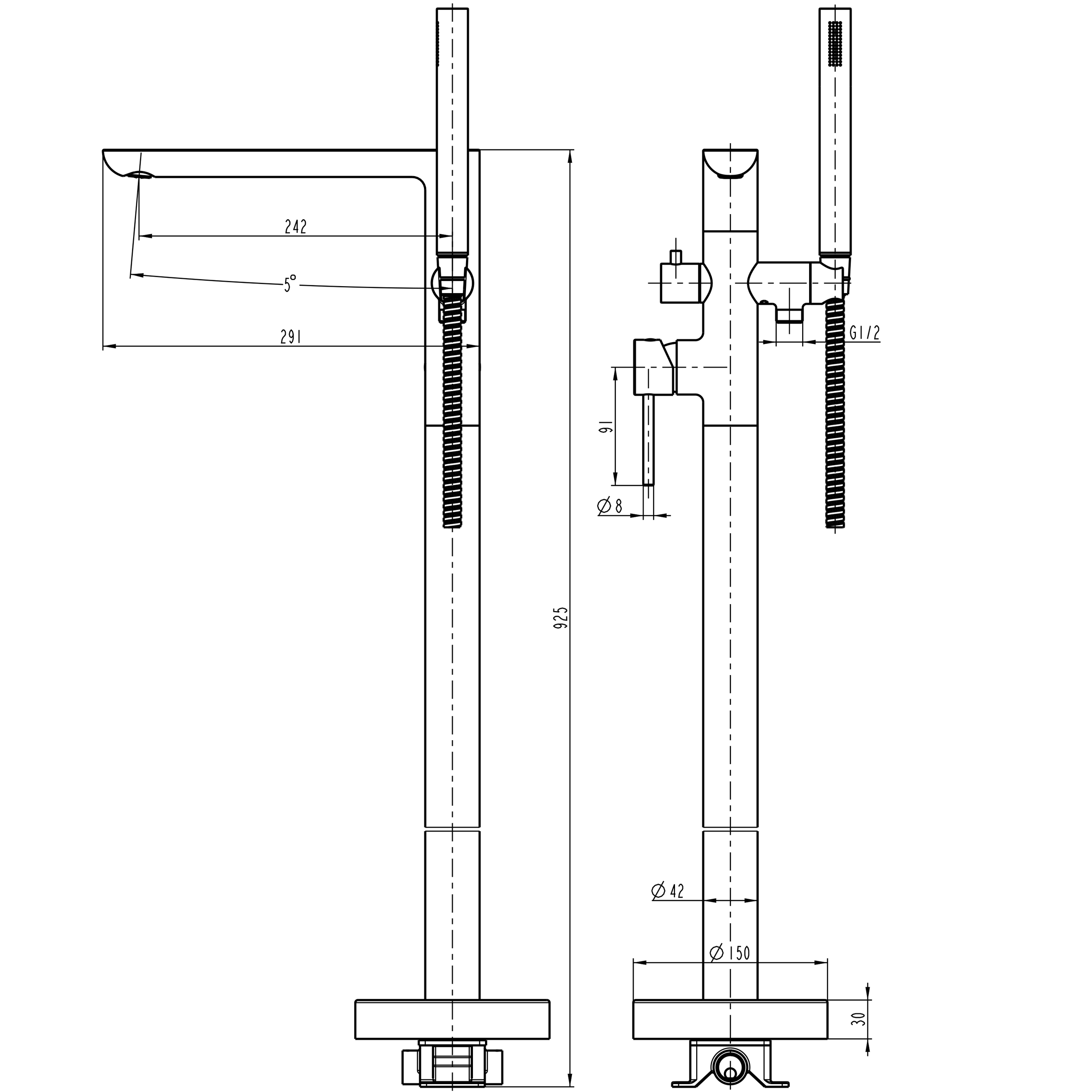 Змішувач для ванни TOPAZ LOFT TLF 32113-H39-C - Image 2