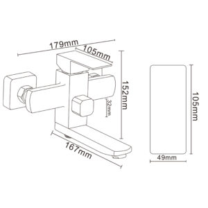 Змішувач для ванни Globus Lux KUBUS SKU-102N - Image 2