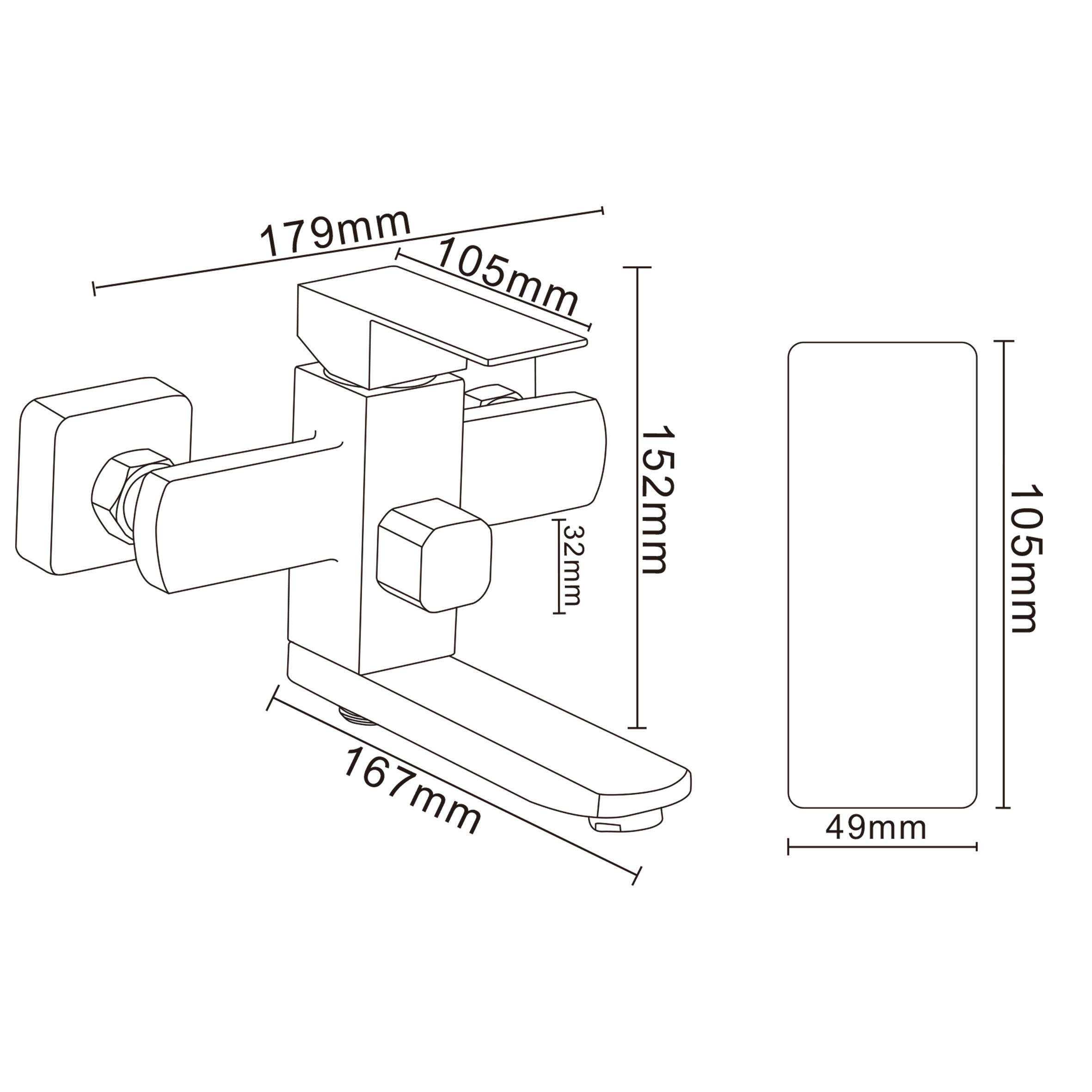 Змішувач для ванни Globus Lux KUBUS SKU-102N - Image 2