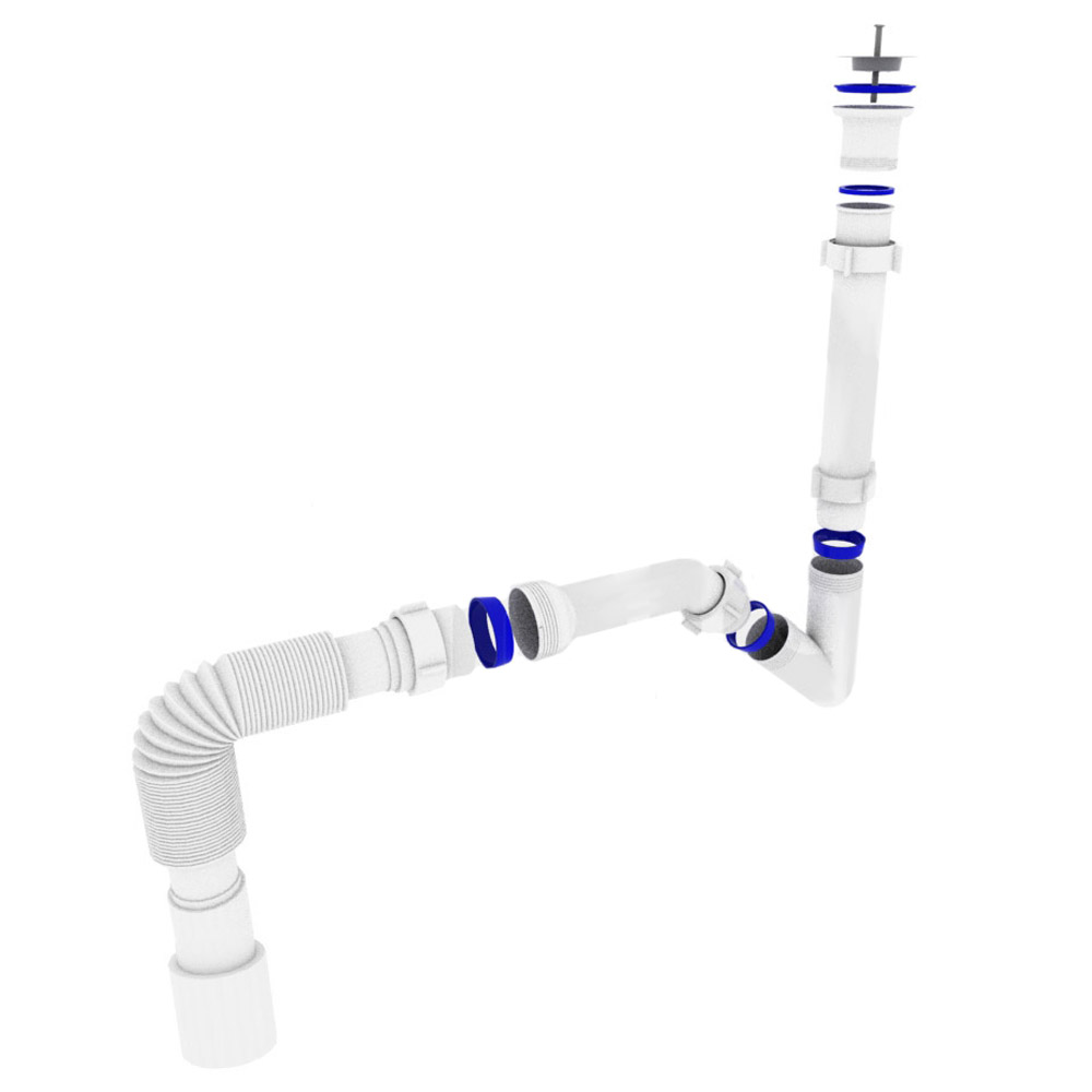 Сифон OPTIMUM для біде з різьбовим випуском та гофротрубою 32 * 40/50 OPTI 18050 - Image 2