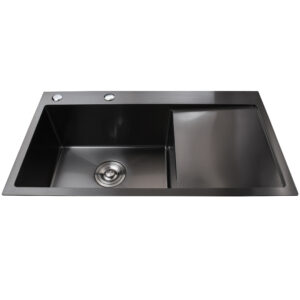 Мийка кухонна з полицею 3mm 780х430 Графіт 7843HG Mira - Image 5