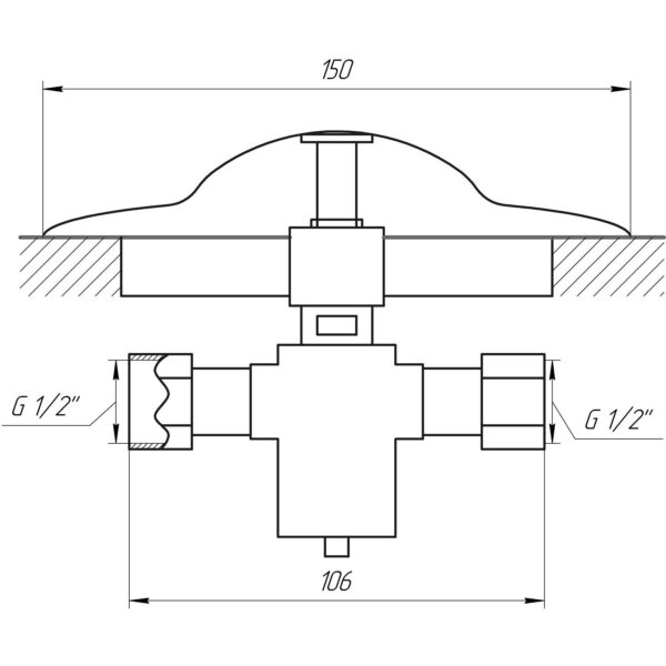 Кран-дозатор Tremolada 469 монтаж у підлогу 1/2″х1/2″ (Italy)