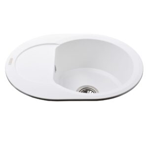 Гранітна мийка Globus Lux MORAINE білий 600х470мм-А0007 - Image 2
