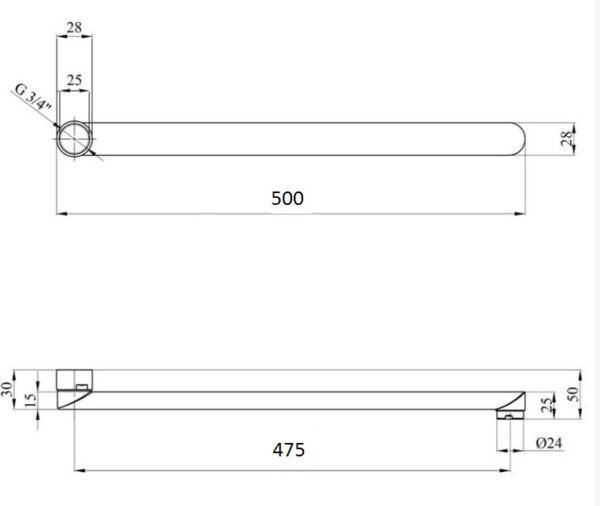Вилив змішувача Globus Lux M72 50F